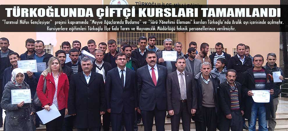 Türkoğlunda Çiftçi Kursları Tamamlandı
