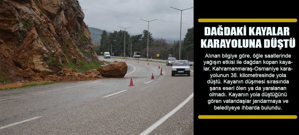 Dağdaki Kayalar Karayoluna Düştü