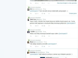 Vali İle Twıtter’da Tatil Pazarlığı