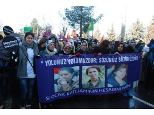 Paris’te Öldürülen 3 Pkk’lı İçin Yürüyüş
