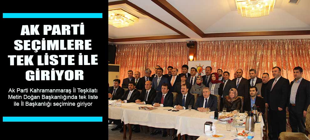 Ak Parti Seçimlere Tek Liste İle Giriyor