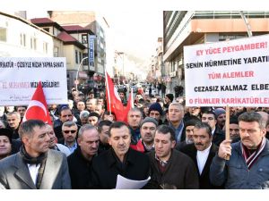 Gümüşhane’de Çirkin Karikatürler Protesto Edildi