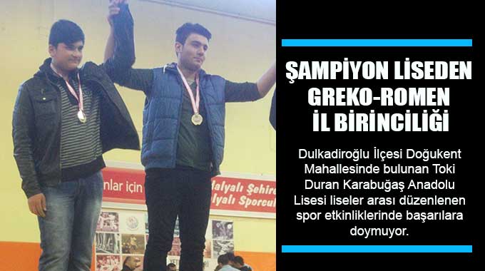 Şampiyon Liseden Greko-Romen İl Birinciliği