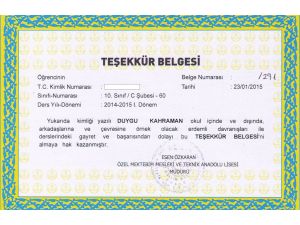 Ölmeseydi Teşekkür Belgesi Alacaktı