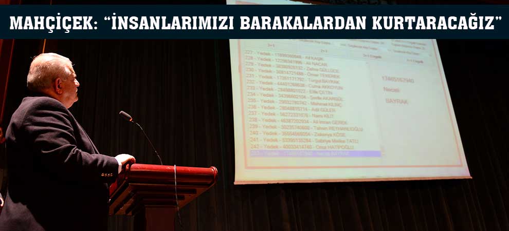 Mahçiçek: “İnsanlarımızı Barakalardan Kurtaracağız”