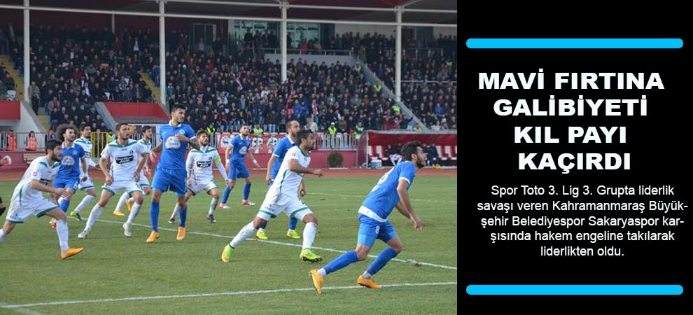 Mavi Fırtına Galibiyeti Kıl payı Kaçırdı