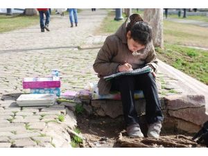 (Özel Haber) Parkta Ders Çalışıyor