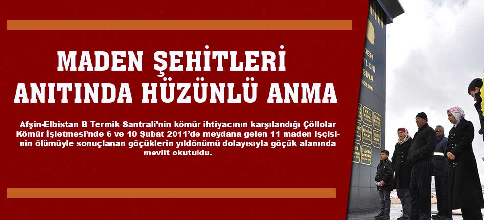 Maden Şehitleri Anıtında Hüzünlü Anma