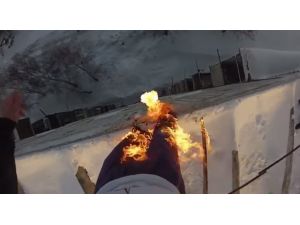 Alevler İçinde 9. Kattan Aşağı !