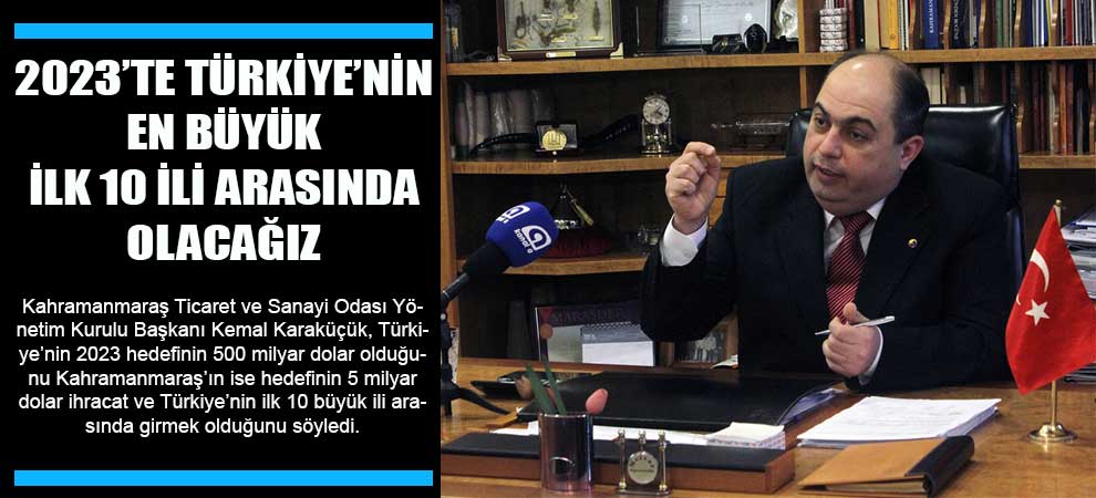 2023’te Türkiye’nin En Büyük İlk 10 İli Arasında Olacağız 
