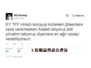 Ali Uzunay’dan Tff’ye Sert Tepki