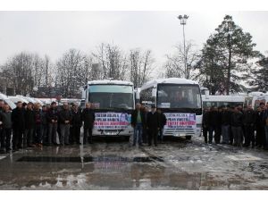 Düzceli Minibüsçüler Özgecan İçin Eylem Yaptı