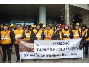 57. Alay Komitesi, 100 Yıl Önce Çanakkale’ye Yola Çıktığı Tekirdağ’da Yürüdü