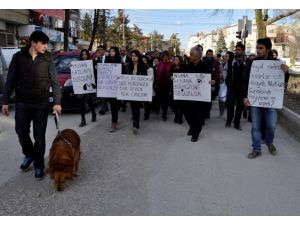 Hayvan Katliamına Pankartlı Protesto