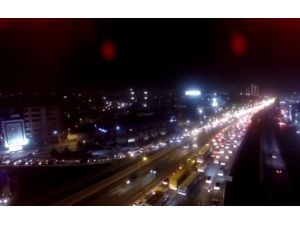 Dev Maç Öncesi Tem Otoyolu Trafiği Havadan Görüntülendi