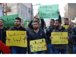 İdil’deki Süryaniler Işid Saldırılarını Protesto Etti