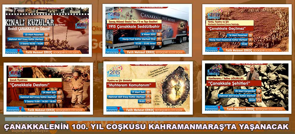 Çanakkale’nin 100. Yıl Coşkusu Kahramanmaraş’ta Yaşanacak