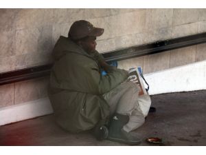 Dilenirken Gazete Okuyor