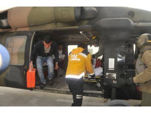 Yaralı Kadının İmdadına Askeri Helikopter Yetişti
