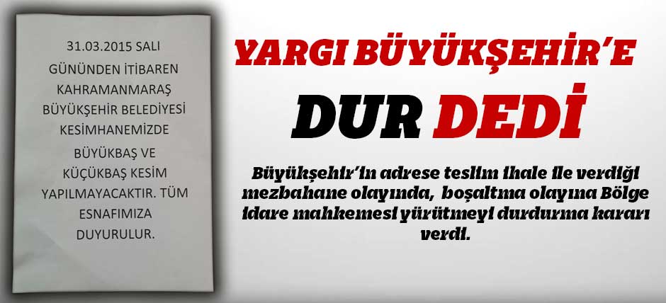 Yargı Büyükşehir’e Dur Dedi