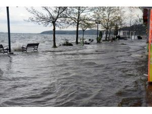 Sapanca Gölü Taştı, Sahil Sular Altında Kaldı