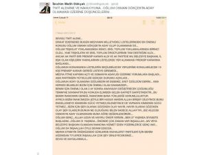 ’’Oğlum Osman Gökçek’in Aday Olmaması Üzerine Düşüncelerim’’