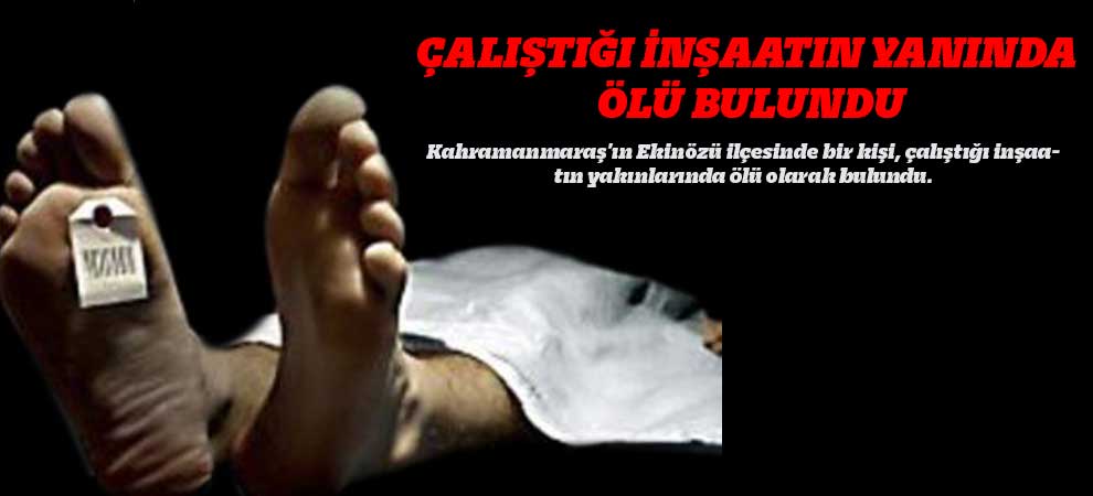 Çalıştığı İnşaatın Yanında Ölü Bulundu