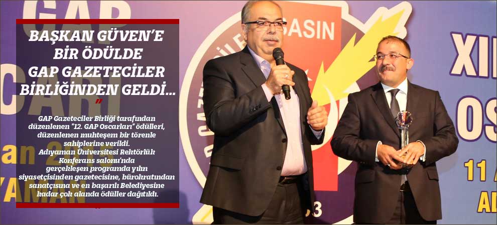 Başkan Güven’e Bir Ödülde Gap Gazeteciler Birliğinden Geldi