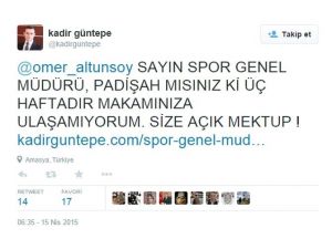 Kaymakamdan Telefona Çıkmayan Genel Müdüre Padişah Mısın Tweeti