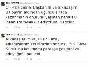 Atilla Sertel’in Adaylığı İptal Edildi