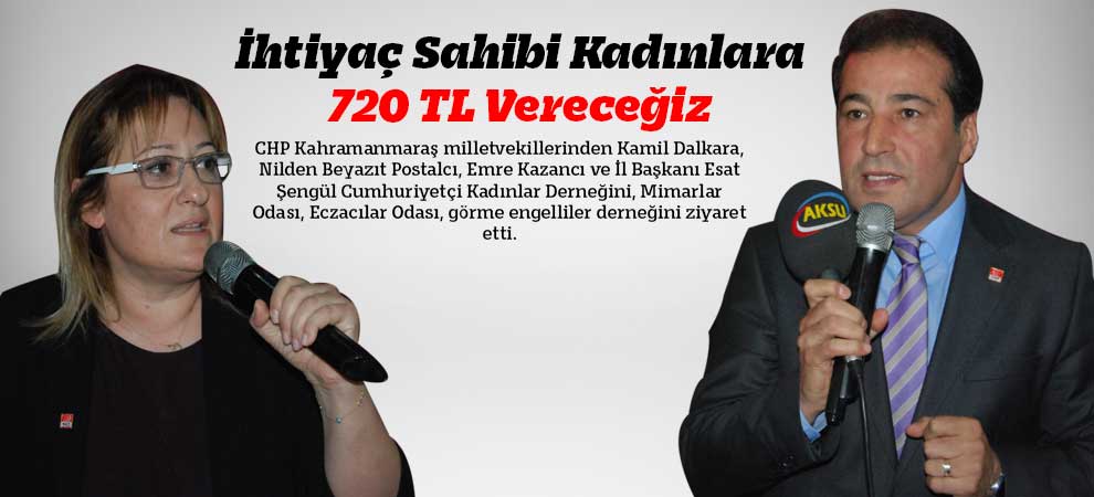 İhtiyaç Sahibi Kadınlara 720 TL Vereceğiz 