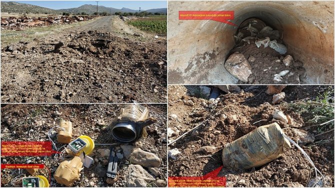 PKK'lı teröristlerce menfeze yerleştirilen patlayıcı imha edildi