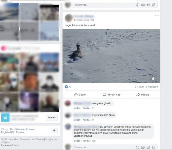 Yaraladığı tavşana yaptığı eziyeti, sosyal medyadan paylaştı