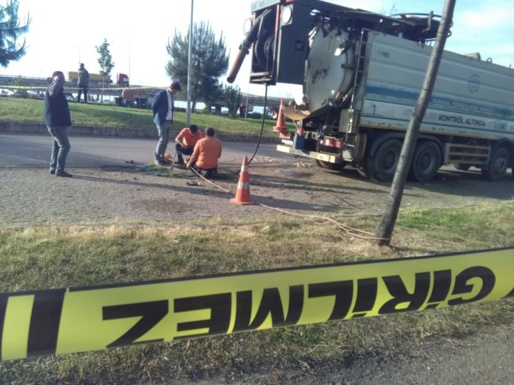 Trabzon’da bir işçi kanalizasyonda akıntıya kapılarak kayboldu