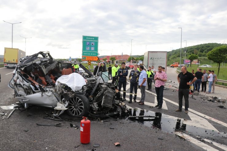 Bolu’da 1 kişinin öldüğü feci kaza kamerada