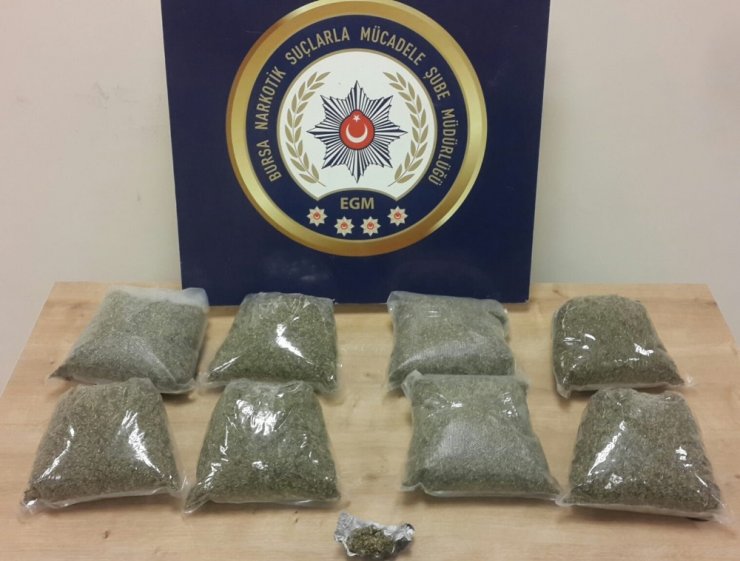 Araçta 4 kilo bonzainin üzerinde otururken yakalandı