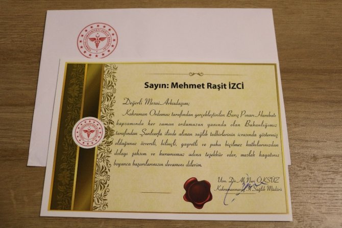 Sağlık çalışanlarına teşekkür ve moral mektubu