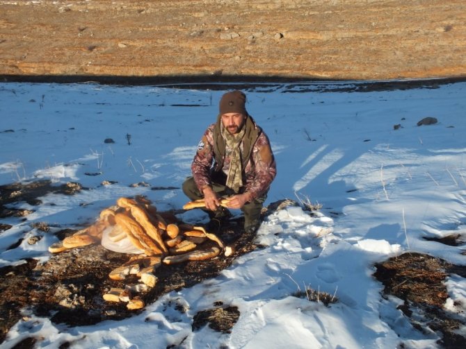 Yaban hayvanları için doğaya 5 ton yem bıraktılar